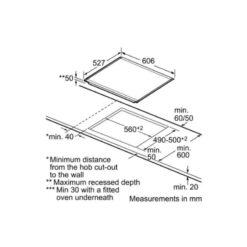Kích thước của Bếp từ kết hợp hồng ngoại Bosch PIN675N14E