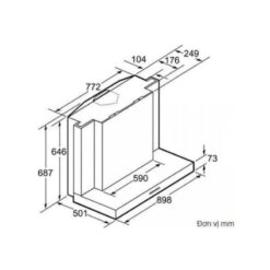 Kích thước của Máy hút mùi Bosch DWB093553