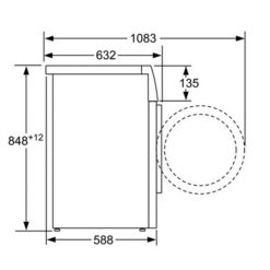 Kích thước máy sấy Bosch WTB86200SG
