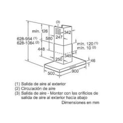 Kích thước máy hút mùi Bosch DWB097A50