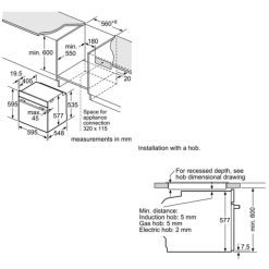 Kích thước lò nướng Bosch HBG656RS1B