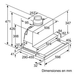 Kích thước máy hút mùi âm tủ Bosch DFS067K50