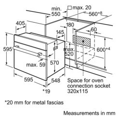 Kích thước lò nướng Bosch HBN559E1M