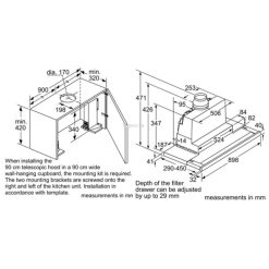 Kích thước máy hút âm tủ Bosch HMH.DFS097J50B 90CM