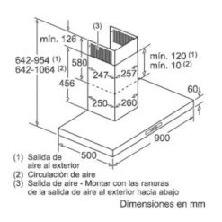 Kích thước máy hút mùi Bosch DWB09W651