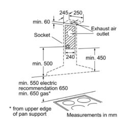 Kích thước Máy hút mùi Bosch DWW077A50