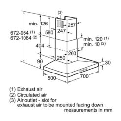 Kích thước Máy hút mùi Bosch DWW077A50
