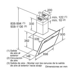 kích thước Máy hút mùi treo tường Bosch DWK09G620