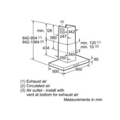 Kích thước của Máy hút mùi treo tường Bosch DWB66BC50