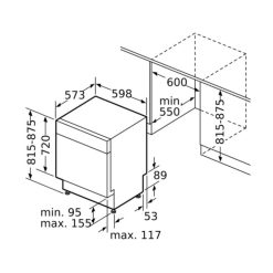 Kích thước máy rửa bát Bosch SMU4HVS31E