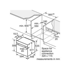 Kích thước của Lò nướng Bosch HBG634BB1B