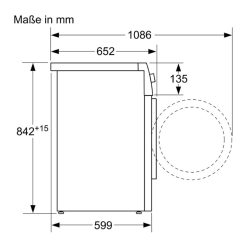 Kích thước máy sấy quần áo Bosch WTX87M40 8 kg