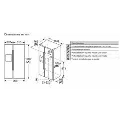 Kích thước tủ lạnh Side By Side Bosch KAD93AIEP