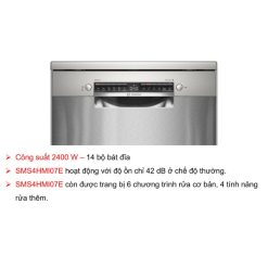 Bảng điều khiển của máy rửa bát độc lập Bosch SMS4HMI07E serie 4