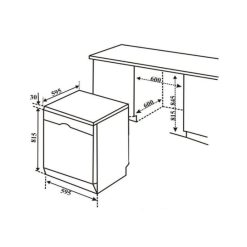 Kích thước lắp đặt máy rửa bát độc lập Bosch SMS4HMI07E serie 4